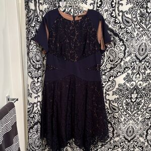 BCBG Max Azria Elegant Navy Lace Dress